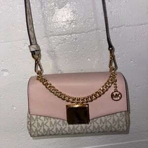 Michael Kors Blush and Beige Crossbody Bag